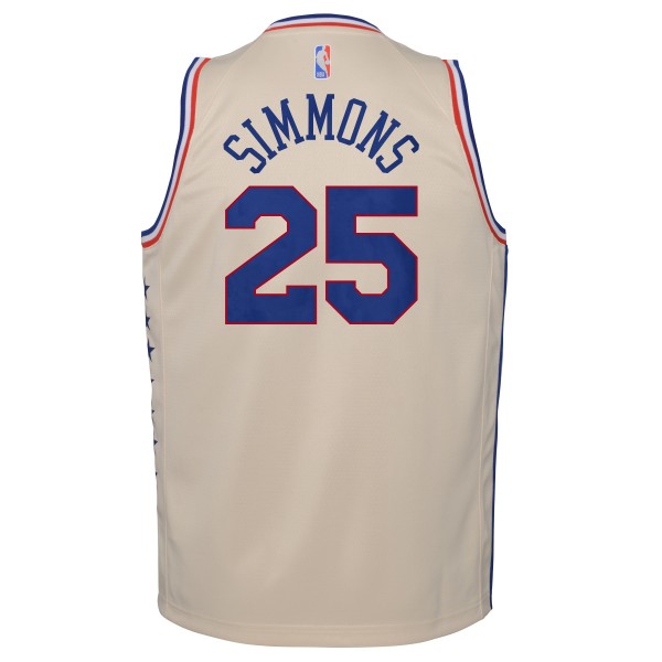 Детская игровая майка Ben Simmons Philadelphia 76ers Nike 2020/21 Swingman Cream - Earned Edition - баскетбольная джерси NBA