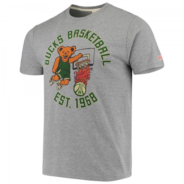 Футболка Milwaukee Bucks Homage NBA x Grateful Dead - Heathered Gray