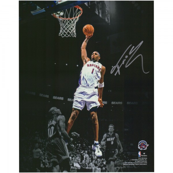 Autographed Toronto Raptors Tracy McGrady Fanatics Authentic 11 x 14 Spotlight Dunk vs. Miami Heat Photograph