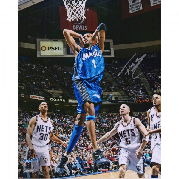Autographed Orlando Magic Tracy McGrady Fanatics Authentic 16 x 20 Two Handed Dunk vs. New Jersey Nets Photograph