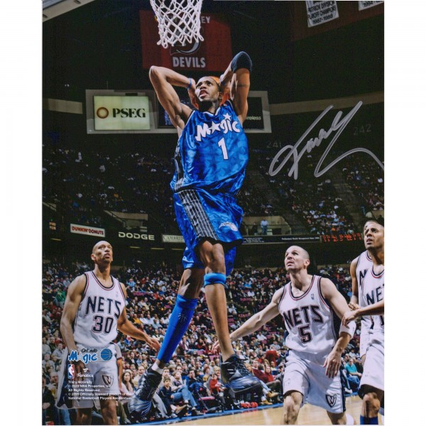 Autographed Orlando Magic Tracy McGrady Fanatics Authentic 8 x 10 Two Handed Dunk vs. New Jersey Nets Photograph