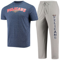 Комплект для сна New Orleans Pelicans Concepts Sport - Gray/Heathered Navy
