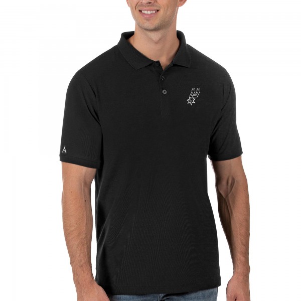 Футболка поло San Antonio Spurs Antigua - Black - спортивная одежда НБА