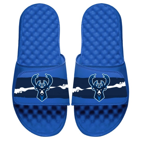 Шлепки Milwaukee Bucks ISlide 2020/21 City Edition Paint Stripe - Royal