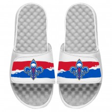 Детские шлепки New Orleans Pelicans ISlide 2020/21 City Edition Paint Stripe - White