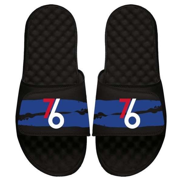 Детские шлепки Philadelphia 76ers ISlide 2020/21 City Edition Paint Stripe - Black