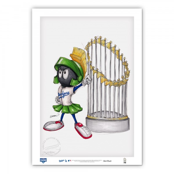 Los Angeles Dodgers 2020 World Series Champions 14 x 20 Marvin the Martian Limited Edition Fine Art Print