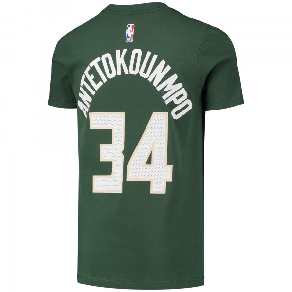 Именная футболка Giannis Antetokounmpo Milwaukee Bucks Nike Youth Logo Performance - Hunter Green
