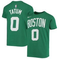 Подростковая Boston Celtics Jayson Tatum Nike Kelly Green Logo Name & Number Performance T-Shirt