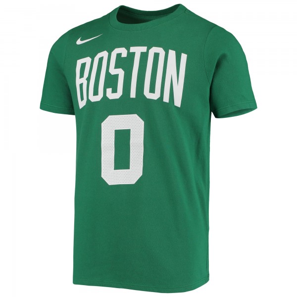 Подростковая Boston Celtics Jayson Tatum Nike Kelly Green Logo Name & Number Performance T-Shirt