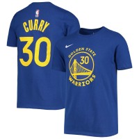 Футболка Подростковая Golden State Warriors Stephen Curry Nike Royal Logo Name & Number Performance