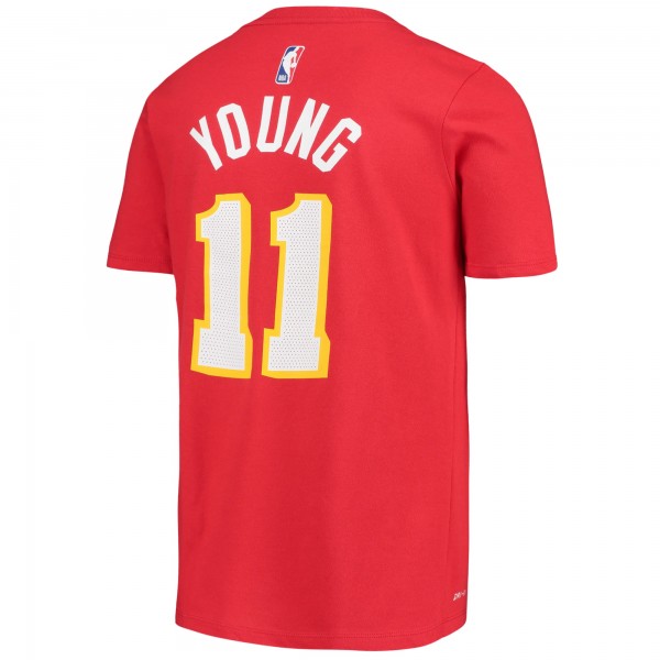Футболка Atlanta Hawks Trae Young Nike Red Logo Name & Number Performance