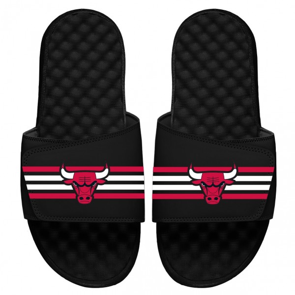 Шлепки Chicago Bulls ISlide Black Stripes