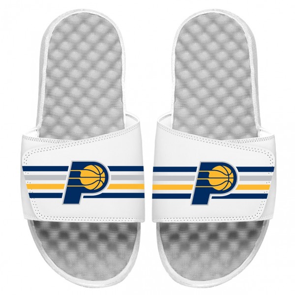 Шлепки Indiana Pacers ISlide Stripes - White