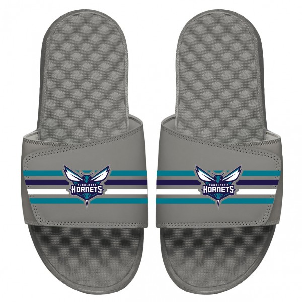 Шлепки Charlotte Hornets ISlide Youth Stripes - Gray