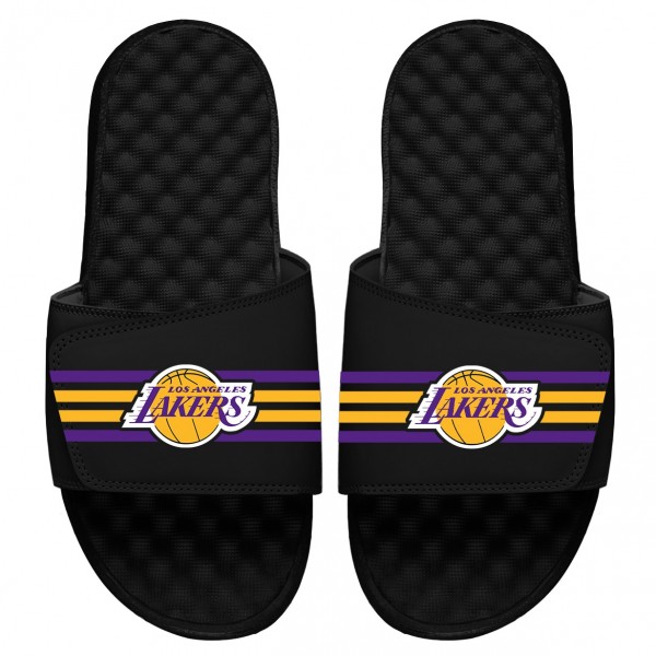 Детские шлепки Los Angeles Lakers ISlide Stripes - Black