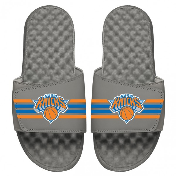 Детские шлепки New York Knicks ISlide Stripes - Gray