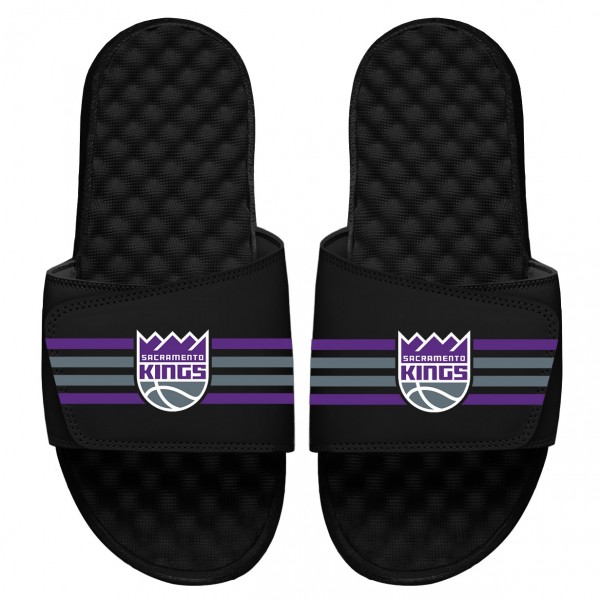 Детские шлепки Sacramento Kings ISlide Stripes - Black
