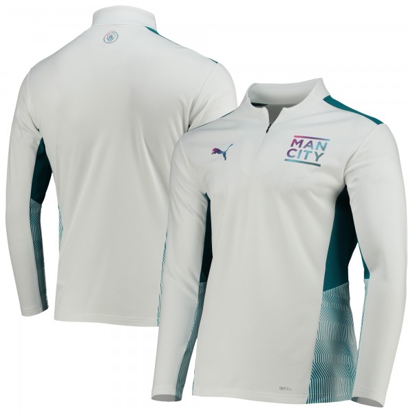 Кофта на короткой молнии Manchester City Puma Training DryCELL - White
