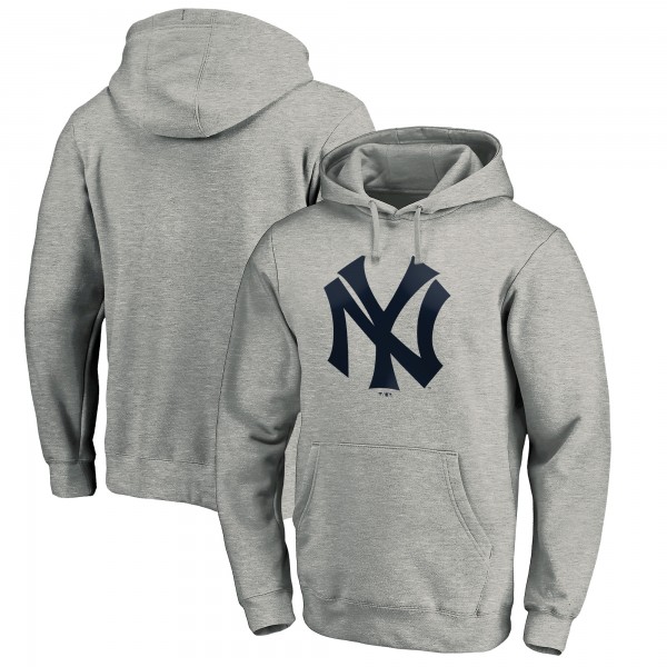 Толстовка New York Yankees Heather Gray Cooperstown Collection Huntington Logo Fitted