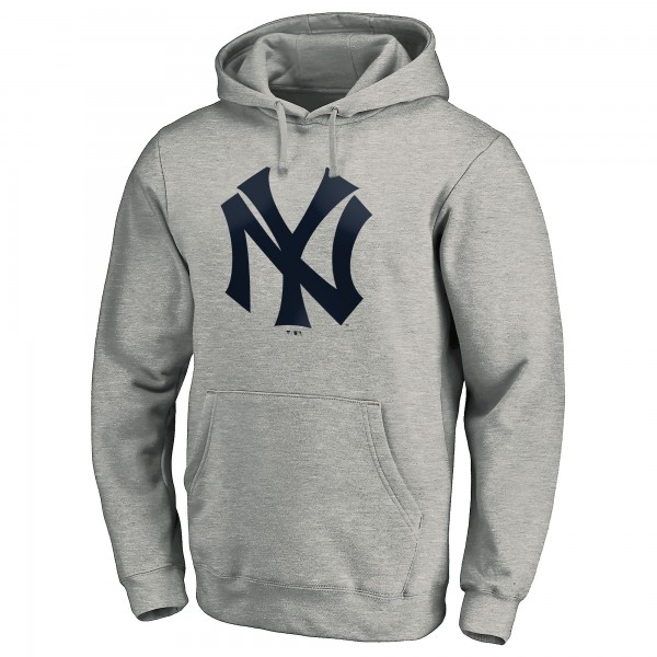 Толстовка New York Yankees Heather Gray Cooperstown Collection Huntington Logo Fitted