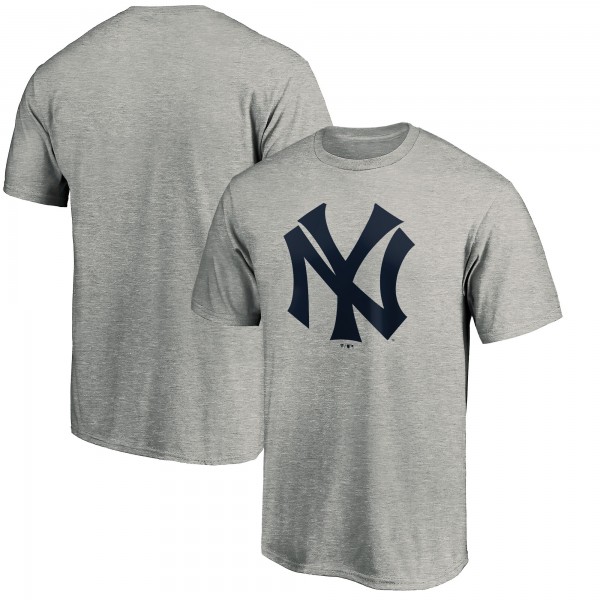 New York Yankees Heathered Gray Cooperstown Collection Huntington Logo T-Shirt