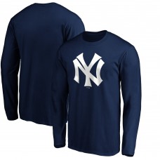 New York Yankees Navy Cooperstown Collection Huntington Logo Long Sleeve T-Shirt