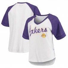 Футболка Los Angeles Lakers Touch Women's Around the Horn Rhinestone Raglan Tri-Blend - White/Purple