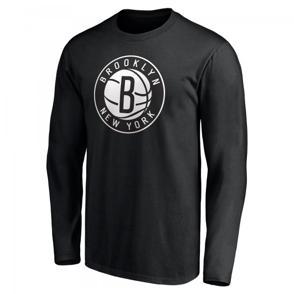 Именная футболка с длинным рукавом Brooklyn Nets Black Playmaker