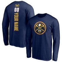Denver Nuggets Navy Playmaker Personalized Name & Number Long Sleeve T-Shirt