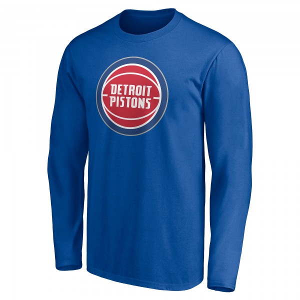 Detroit Pistons Blue Playmaker Personalized Name & Number Long Sleeve T-Shirt