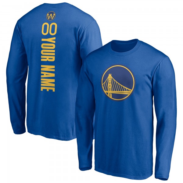 Именная футболка с длинным рукавом Golden State Warriors Playmaker - Royal