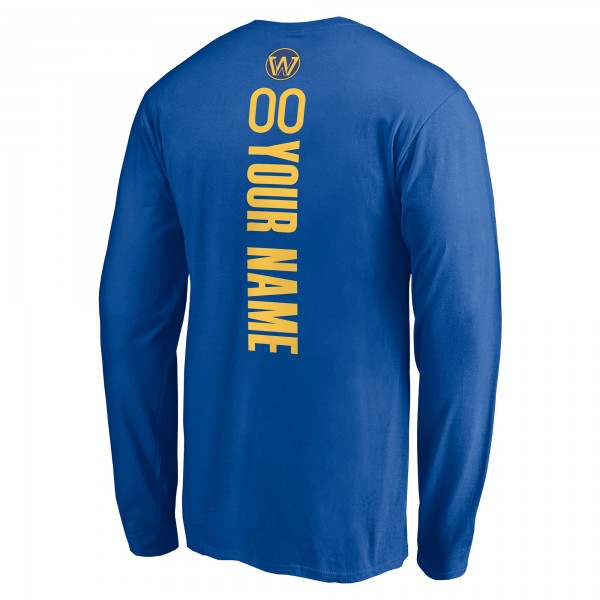 Именная футболка с длинным рукавом Golden State Warriors Playmaker - Royal