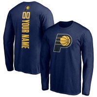 Indiana Pacers Navy Playmaker Personalized Name & Number Long Sleeve T-Shirt