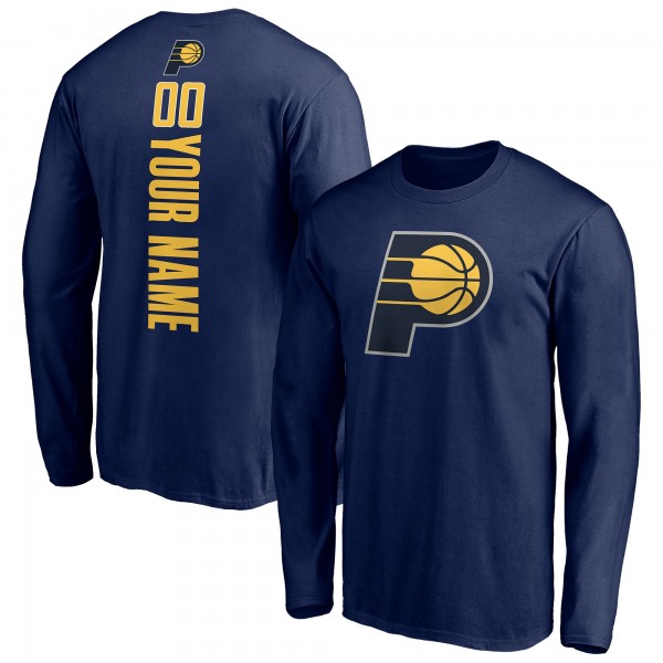 Indiana Pacers Navy Playmaker Personalized Name & Number Long Sleeve T-Shirt