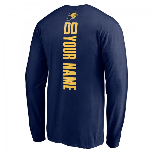 Indiana Pacers Navy Playmaker Personalized Name & Number Long Sleeve T-Shirt