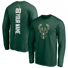Milwaukee Bucks Hunter Green Playmaker Personalized Name & Number Long Sleeve T-Shirt