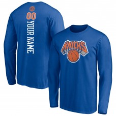 Футболка с длинным рукавом New York Knicks Playmaker Personalized Name & Number - Blue
