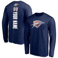 Именная футболка с длинным рукавом Oklahoma City Thunder Navy Playmaker