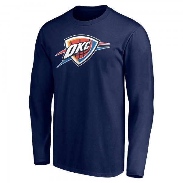 Именная футболка с длинным рукавом Oklahoma City Thunder Navy Playmaker