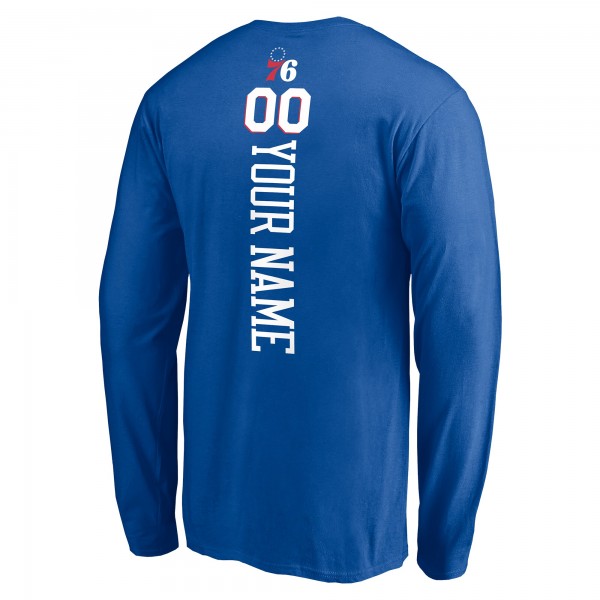 Philadelphia 76ers Royal Playmaker Personalized Name & Number Long Sleeve T-Shirt