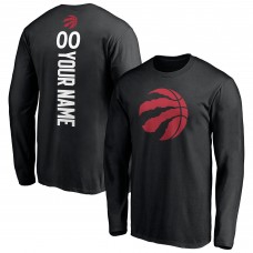 Toronto Raptors Black Playmaker Personalized Name & Number Long Sleeve T-Shirt