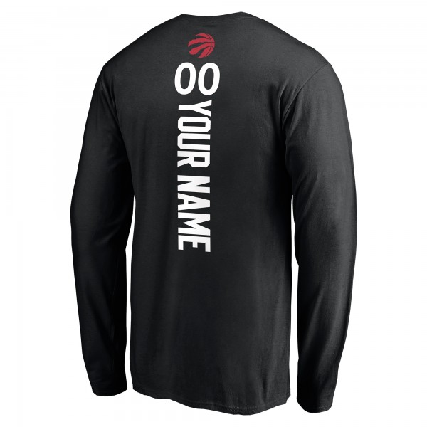 Toronto Raptors Black Playmaker Personalized Name & Number Long Sleeve T-Shirt