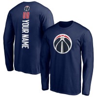 Washington Wizards Navy Playmaker Personalized Name & Number Long Sleeve T-Shirt