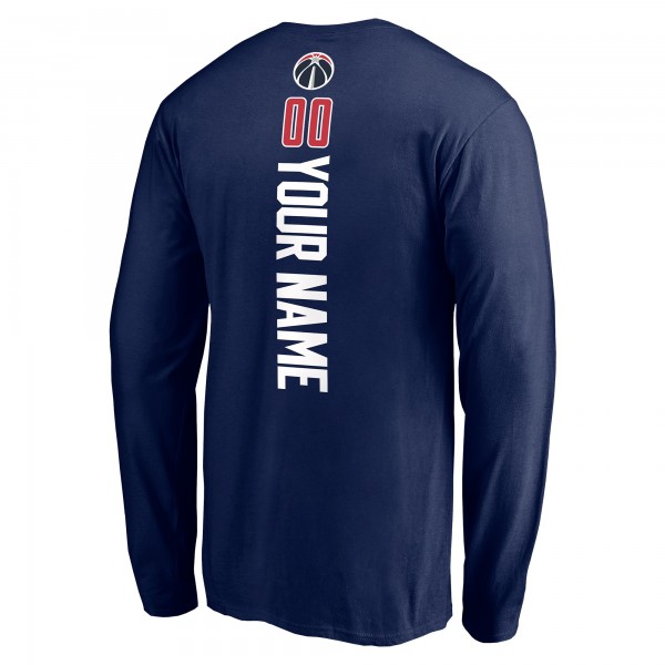 Washington Wizards Navy Playmaker Personalized Name & Number Long Sleeve T-Shirt