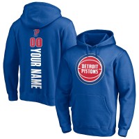 Detroit Pistons Blue Playmaker Personalized Name & Number Pullover Hoodie
