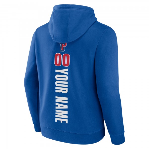 Detroit Pistons Blue Playmaker Personalized Name & Number Pullover Hoodie