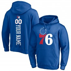 Philadelphia 76ers Royal Playmaker Personalized Name & Number Pullover Hoodie