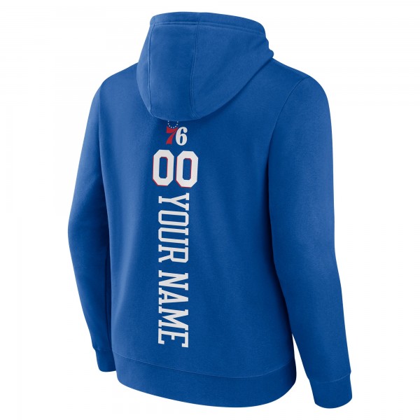 Philadelphia 76ers Royal Playmaker Personalized Name & Number Pullover Hoodie