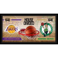 Boston Celtics vs. Los Angeles Lakers Framed 10 x 20 House Divided Collage